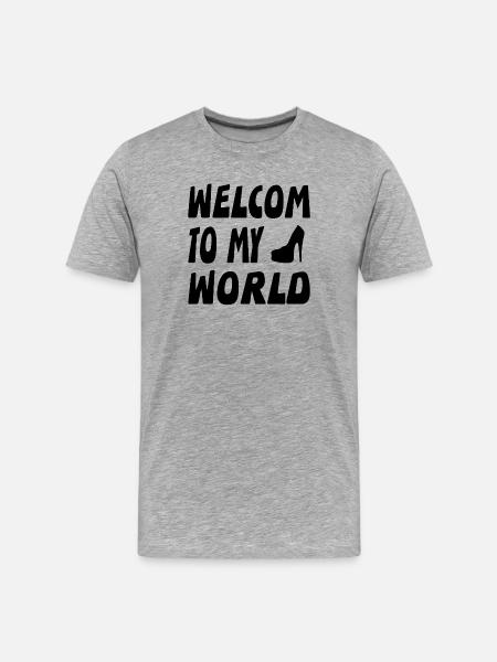 High Heels - Männer Premium Bio T-Shirt - Grau meliert