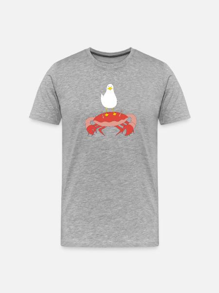 Crabb-n-Gull 2 - Männer Premium Bio T-Shirt - Grau meliert