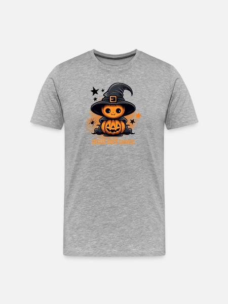 Süßes Oder Saures Halloween Kürbis Geschenk - Männer Premium Bio T-Shirt - Grau meliert