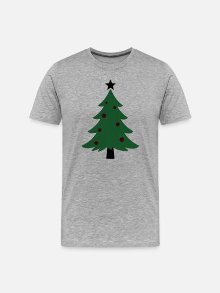 Minimal Green Christmas Tree - Men's Premium Organic T-Shirt - heather grey