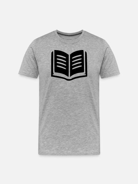 Book Reading Books - Men's Premium Organic T-Shirt - heather grey