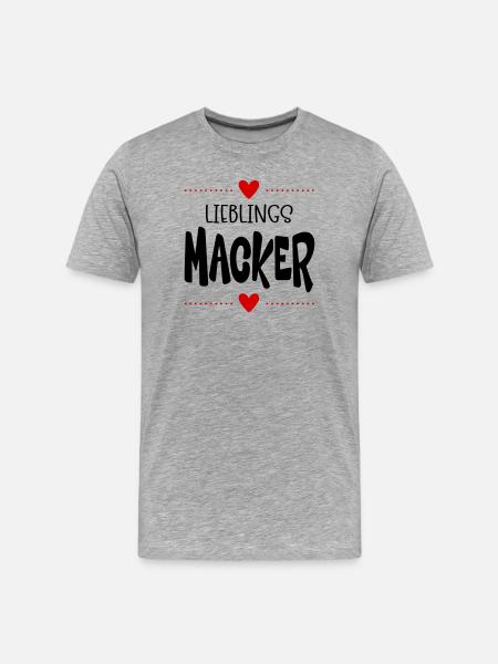 Macker Liebling - Männer Premium Bio T-Shirt - Grau meliert