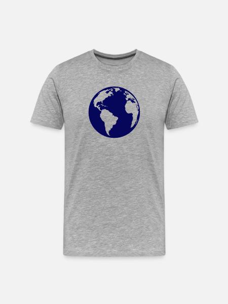 Erde - Männer Premium Bio T-Shirt - Grau meliert