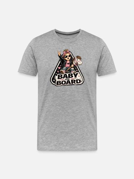 Baby on Board Rocker Style - Men's Premium Organic T-Shirt - heather grey