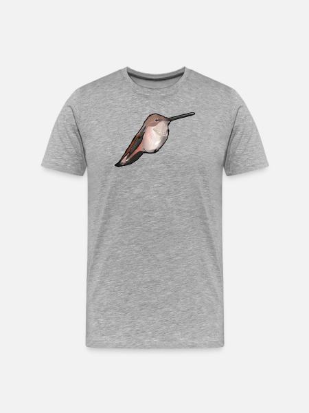 Kolibri im Abendlicht - Männer Premium Bio T-Shirt - Grau meliert