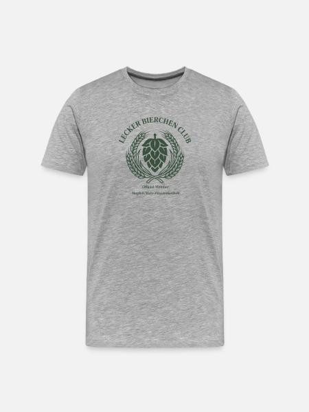Lecker Bierchen Club Official Member - Männer Premium Bio T-Shirt - Grau meliert
