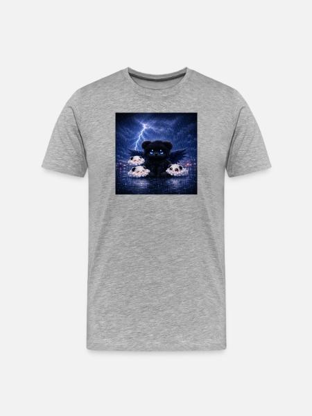 Dark Spirit Panda - Männer Premium Bio T-Shirt - Grau meliert