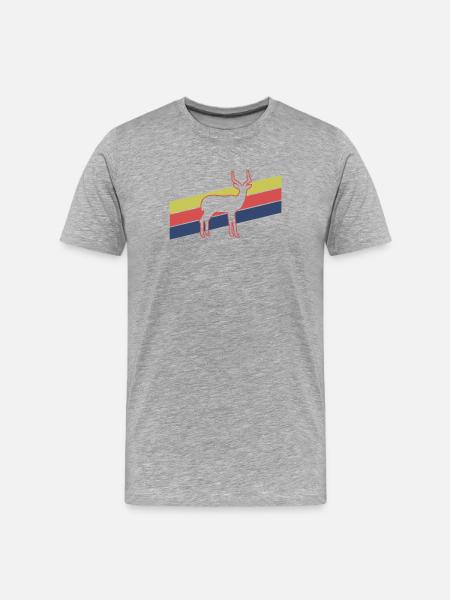 Antelope Retro Stripes – Safari Wildlife - Men's Premium Organic T-Shirt - heather grey