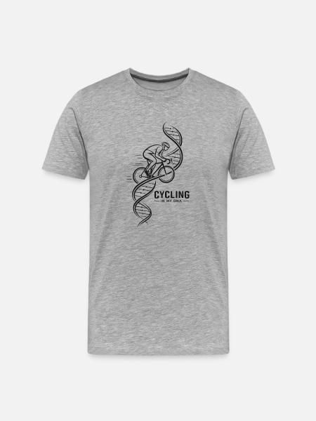 DNA Bicycle Helix Motif - Men's Premium Organic T-Shirt - heather grey