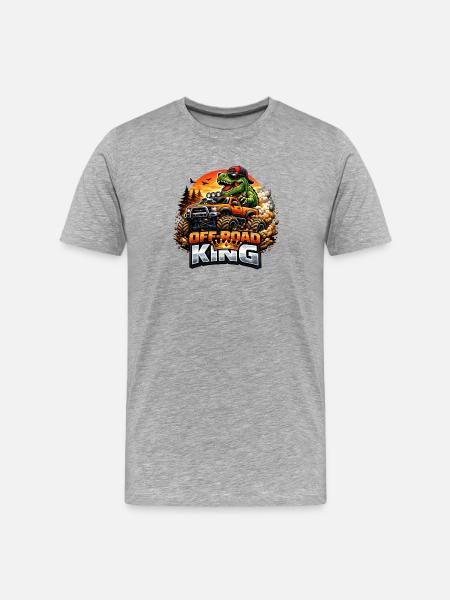Offroad King Dino - Men's Premium Organic T-Shirt - heather grey