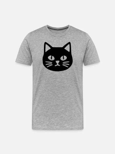 Cat Face Cat Gift Cat Lover - Men's Premium Organic T-Shirt - heather grey