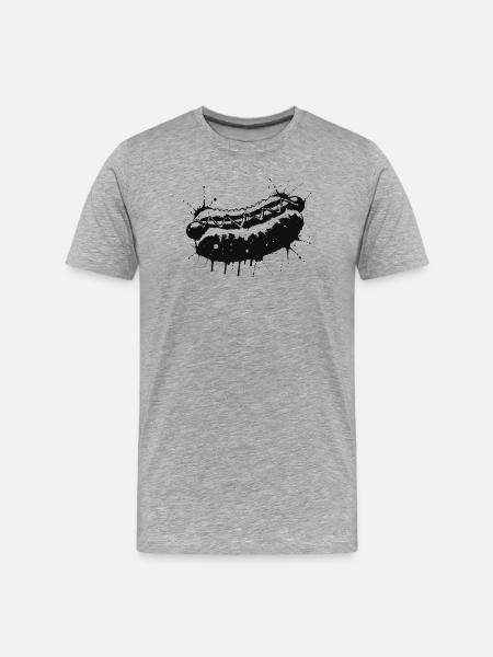 Hot Dog Ink Splash & Splash Black - Men's Premium Organic T-Shirt - heather grey