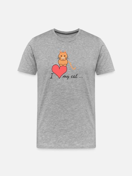 I love my cat... - Men's Premium Organic T-Shirt - heather grey