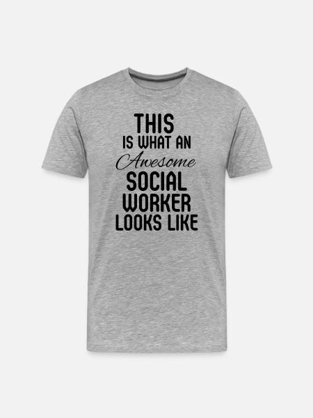 Socialrådgiver Pensionistfællesskabs Sagsbehandler Gave - Herre Premium T-shirt økologisk - grå meleret