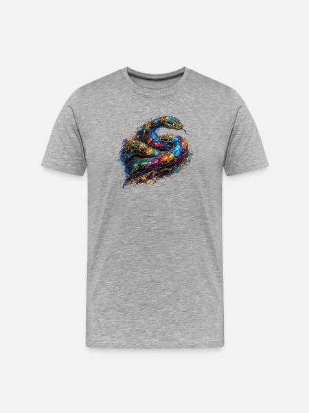 Celestial Serpent - Men's Premium Organic T-Shirt - heather grey