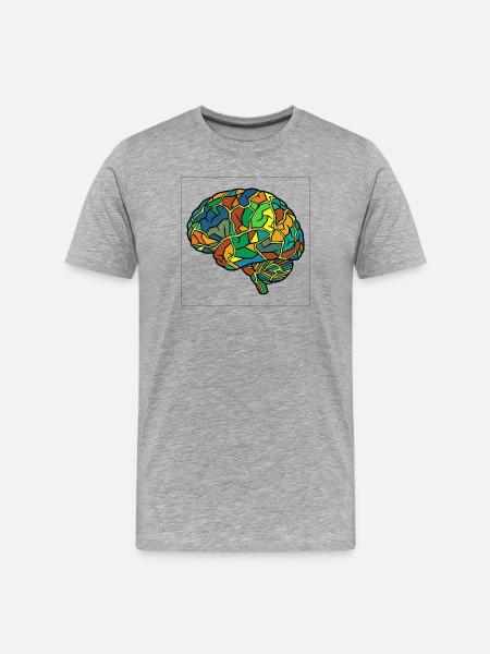 Kaleidoscope Brain Pattern - Men's Premium Organic T-Shirt - heather grey