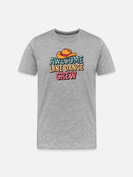 Line Dance Crew - Männer Premium Bio T-Shirt - Grau meliert