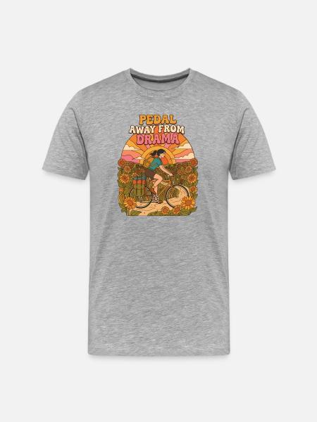 Pedal Away From Drama Retro Cycling - Men's Premium Organic T-Shirt - heather grey