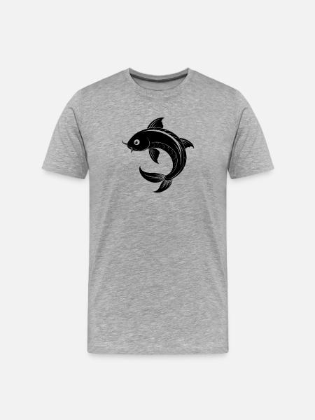 Koi-Fisch - Männer Premium Bio T-Shirt - Grau meliert