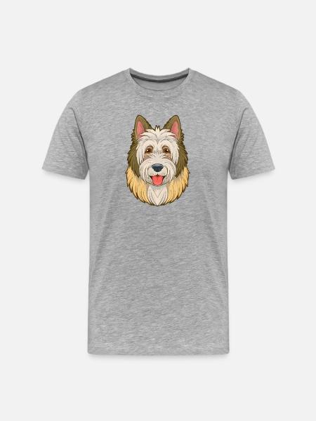 Old English Sheepdog (Comic Portrait) - Men's Premium Organic T-Shirt - heather grey