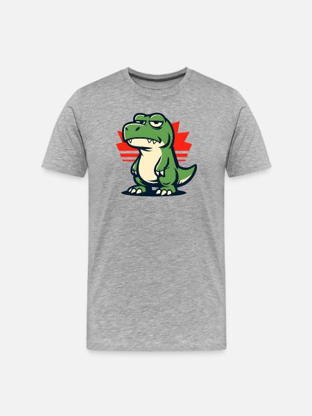 Chillig Dinosaur Mood Grumpy - T-shirt bio Premium Homme - gris chiné