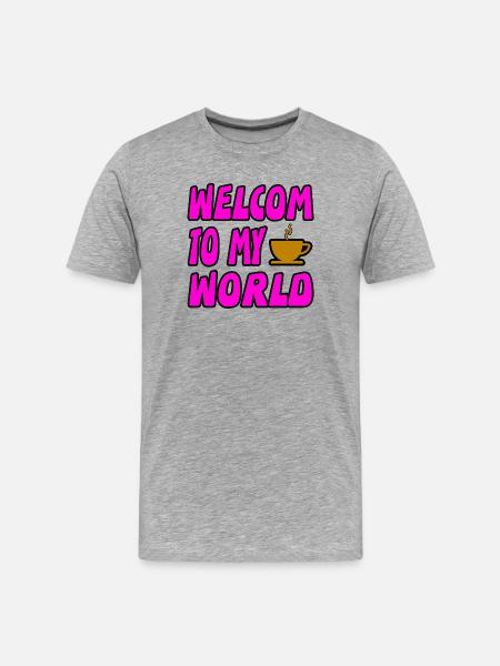 Kaffee - Männer Premium Bio T-Shirt - Grau meliert