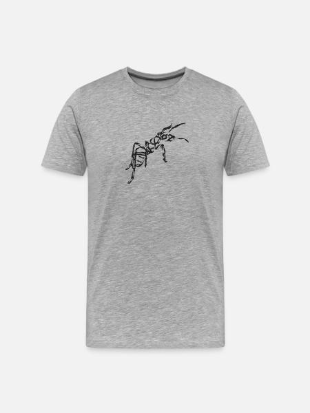 Black Ant – Insektenillustration - Männer Premium Bio T-Shirt - Grau meliert