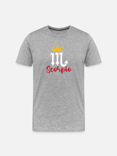 Sternzeichen Skorpion - Männer Premium Bio T-Shirt - Grau meliert
