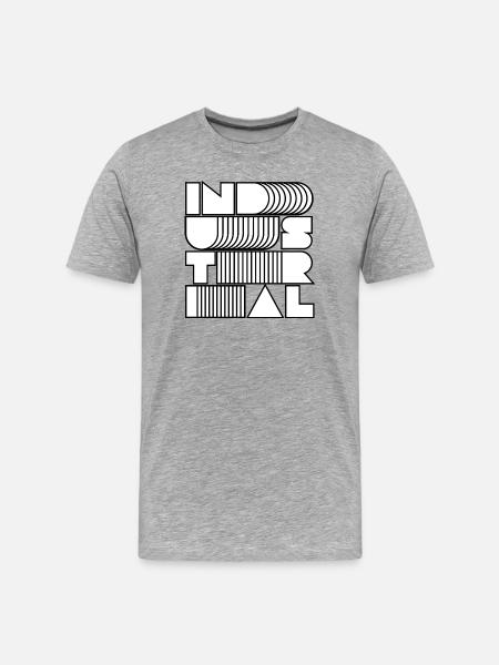 Industrielle Op-Art-Buchstaben - Männer Premium Bio T-Shirt - Grau meliert