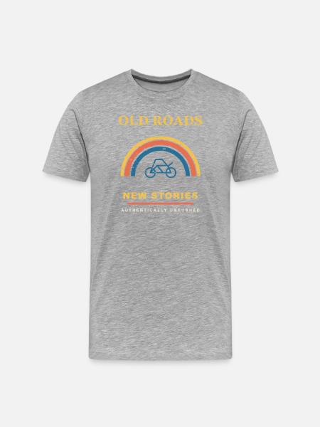 Old Roads - Männer Premium Bio T-Shirt - Grau meliert
