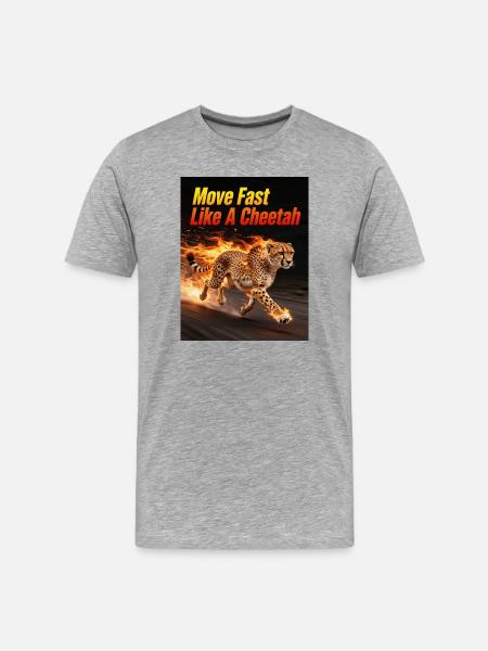Cheetah-fast firewalk - Men's Premium Organic T-Shirt - heather grey