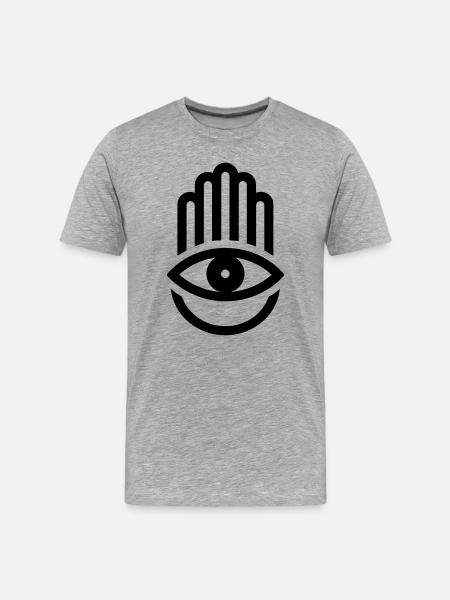 hand of Fatma Hamsa - Men's Premium Organic T-Shirt - heather grey