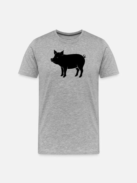 pig - Men's Premium Organic T-Shirt - heather grey