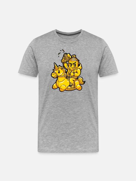 Unicorn Graffiti Summer - Men's Premium Organic T-Shirt - heather grey