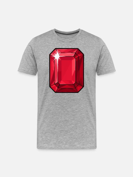 Ruby Glow: Facet Stone - Men's Premium Organic T-Shirt - heather grey