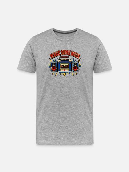 Make Some Noise Retro Boombox - Men's Premium Organic T-Shirt - heather grey