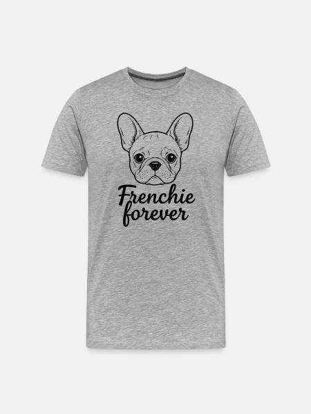 Frenchie für immer – 002 - Männer Premium Bio T-Shirt - Grau meliert