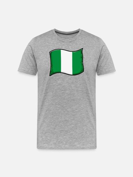 Nigeria Flag Graphic Print - Men's Premium Organic T-Shirt - heather grey