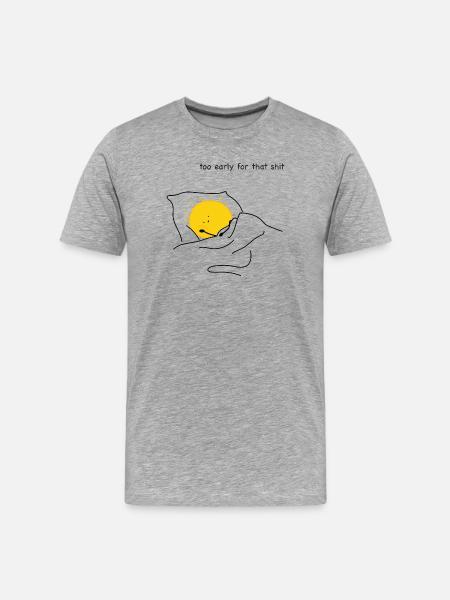 Zu früh - Männer Premium Bio T-Shirt - Grau meliert