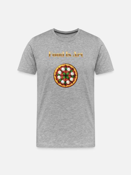 Food Is Art ... Pizza Margherita - Men's Premium Organic T-Shirt - heather grey