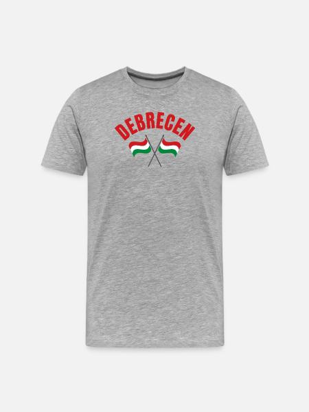 Debrecen Crossed Hungarian Flags  - Men's Premium Organic T-Shirt - heather grey