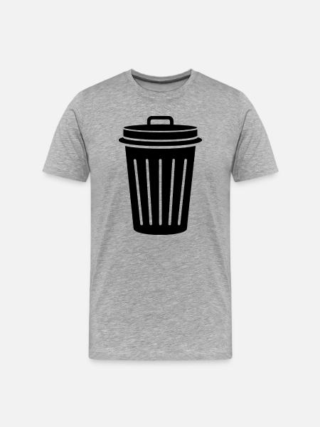 Mülleimer - Männer Premium Bio T-Shirt - Grau meliert