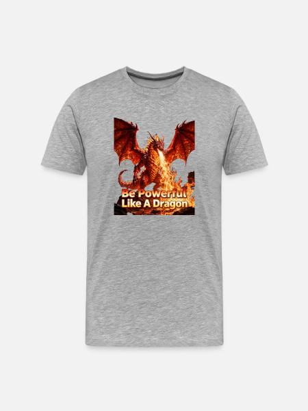 Be as powerful as a dragon - Men's Premium Organic T-Shirt - heather grey
