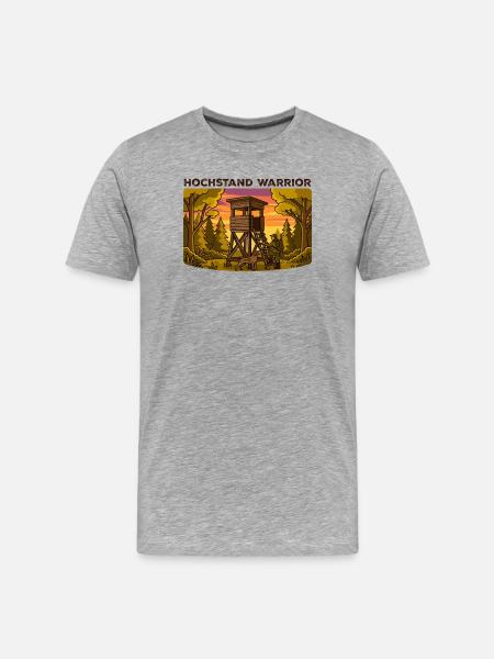 Hunter in high standing - Men's Premium Organic T-Shirt - heather grey