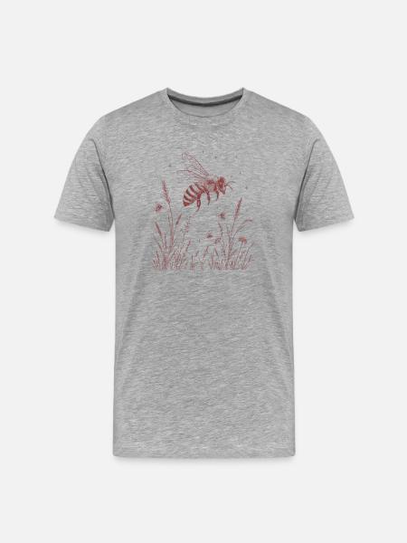 Meadow with bee - Men's Premium Organic T-Shirt - heather grey