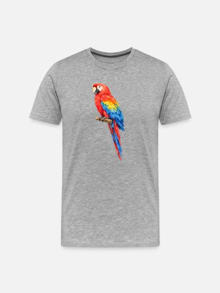 Lebendige Papageienfärbung - Männer Premium Bio T-Shirt - Grau meliert