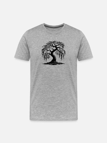 Twisted Willow Tree - Men's Premium Organic T-Shirt - heather grey