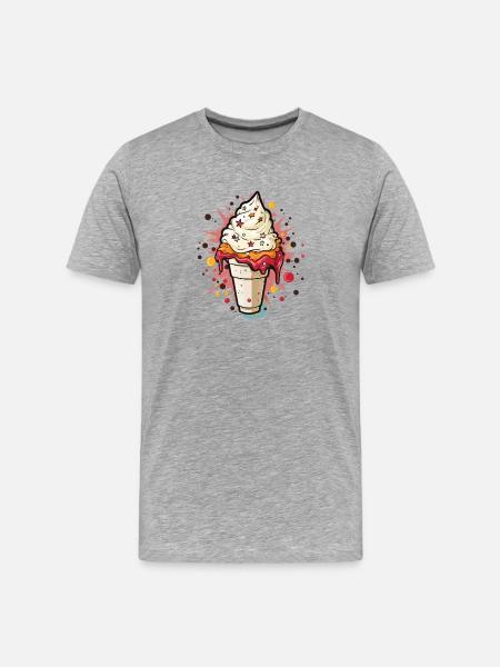 Eiscreme Becher - Men's Premium Organic T-Shirt - heather grey