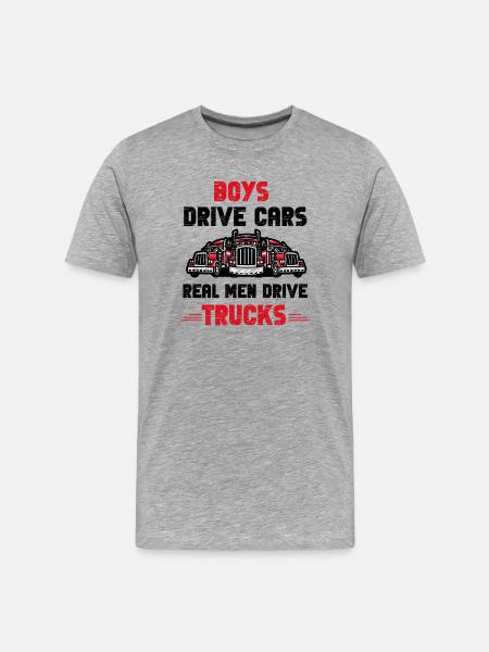 Real Men Trucks - Men's Premium Organic T-Shirt - heather grey
