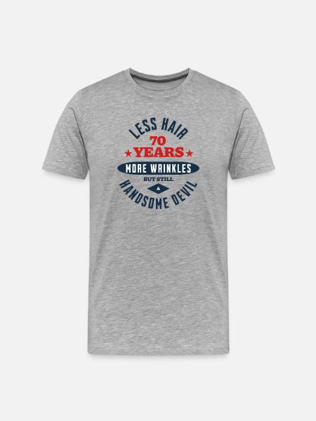 Diable du 70e anniversaire - T-shirt bio Premium Homme - gris chiné